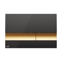Drückerplatte für WC Vorwandelemente WC-Spüle Farbe Schwarz/ Gold 3/6 L Betätigungsplatte Platte Betätigungstaste