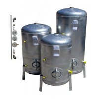 Druckbehälter 100L bis 300L mit Zubehör 9 bar senkrecht verzinkt  Druckkessel verzinkt für Hauswasserwerk senkrecht