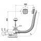 Wannenablauf Ab- Überlaufgarnitur mit Bowdenzug Automat Chrom Länge 570 bis 1200 mm Stöpsel Groß Badewanne