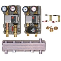 Verteiler hydraulische Weiche Pumpengruppen Wilo Set Stellmotor Thermostat Warmwasser FH