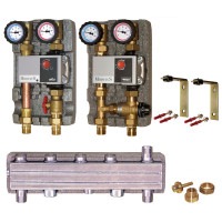 NEU Verteiler hydraulische Weiche Pumpengruppen Wilo Set Stellmotor Thermostat Warmwasser FH